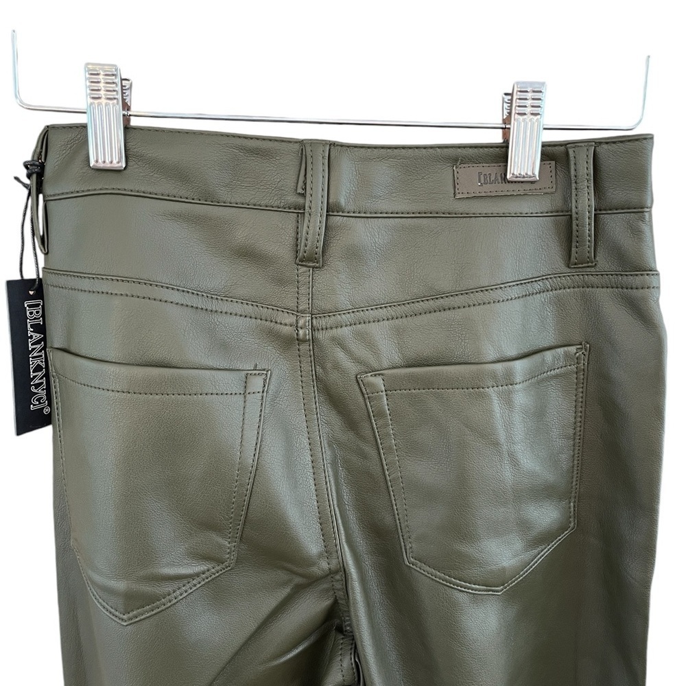 BlankNYC Franklin Ribcage Wide leg Pants in Green sizes 24/31 Faux Leather Nwot - Picture 5 of 9